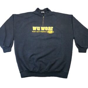 Wu‎ Wear Wu Tang Sweatshirt 3XL Black Heavy Duty 1/4 Zip Vintage Streetwear 90s